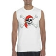 thumbnail image 1 of MmF - Men's Graphic T-Shirt Sleeveless - Halloween Jolly Roger Skull Crossbones, 1 of 5