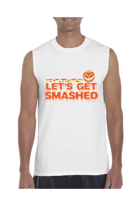 MmF - Men's Graphic T-Shirt Sleeveless - Halloween Let`s Get Smashed