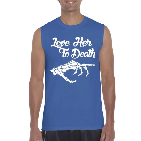 MmF - Men's Graphic T-Shirt Sleeveless - Halloween Love Her to Death Matching Halloween Couple