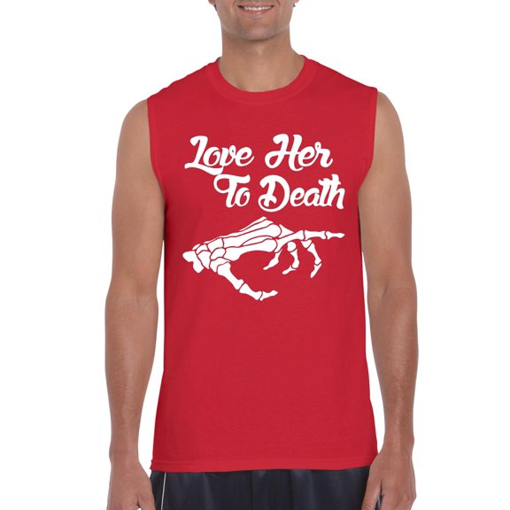 MmF - Men's Graphic T-Shirt Sleeveless - Halloween Love Her to Death Matching Halloween Couple