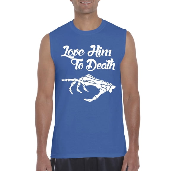 MmF - Men's Graphic T-Shirt Sleeveless - Halloween Love Him To Death Matching Halloween Couple