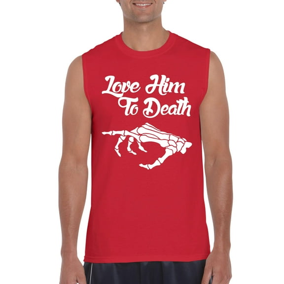 MmF - Men's Graphic T-Shirt Sleeveless - Halloween Love Him To Death Matching Halloween Couple