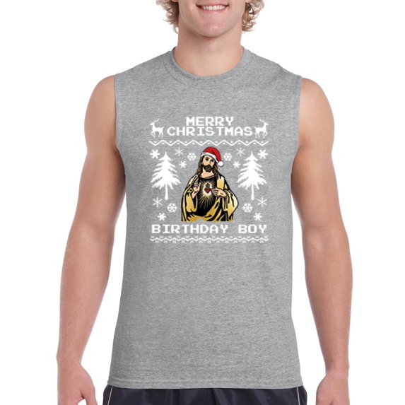 MmF - Men's Graphic T-Shirt Sleeveless - MERRY XMAS FROM JESUS