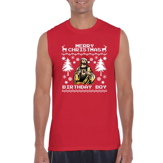 MmF - Men's Graphic T-Shirt Sleeveless - MERRY XMAS FROM JESUS