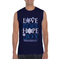 thumbnail image 1 of MmF - Men's Graphic T-Shirt Sleeveless - PEACE HOPE LOVE JOY, 1 of 5