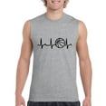thumbnail image 1 of MmF - Men's Graphic T-Shirt Sleeveless, up to Men Size 3XL - Basketball Heartbeat, 1 of 5