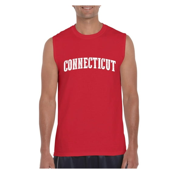 MmF - Men's Graphic T-Shirt Sleeveless, up to Men Size 3XL - Connecticut
