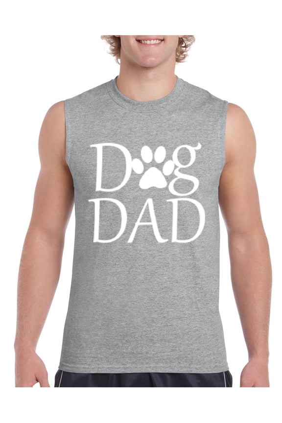 MmF - Men's Graphic T-Shirt Sleeveless, up to Men Size 3XL - Dog Dad