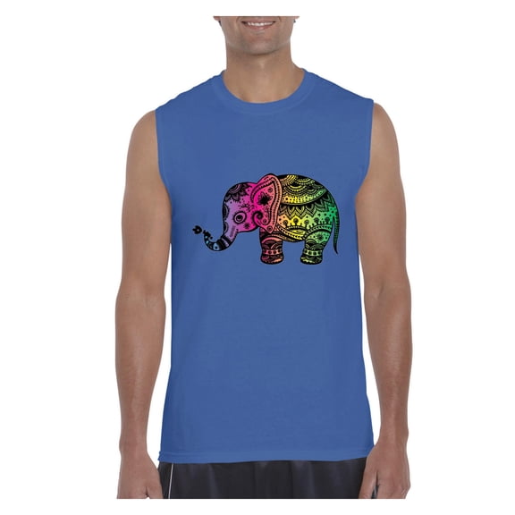 MmF - Men's Graphic T-Shirt Sleeveless, up to Men Size 3XL - Elephant