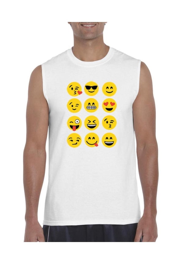 MmF - Men's Graphic T-Shirt Sleeveless, up to Men Size 3XL - Emoji Group