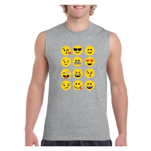 Men's Graphic T-Shirt Sleeveless - Emoji Group
