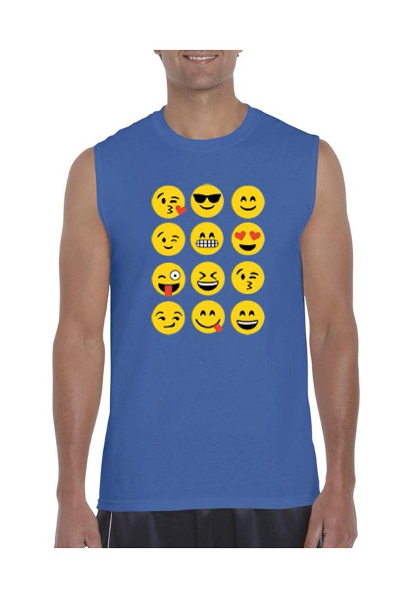 MmF - Men's Graphic T-Shirt Sleeveless, up to Men Size 3XL - Emoji Group