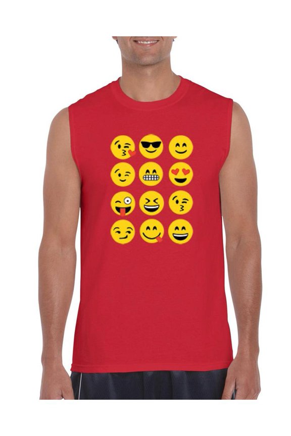 MmF - Men's Graphic T-Shirt Sleeveless, up to Men Size 3XL - Emoji Group