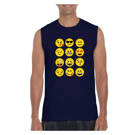 MmF - Men's Graphic T-Shirt Sleeveless, up to Men Size 3XL - Emoji Group