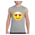 thumbnail image 1 of MmF - Men's Graphic T-Shirt Sleeveless, up to Men Size 3XL - Emoji Heart-Shaped Eyes, 1 of 5