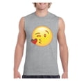 thumbnail image 1 of MmF - Men's Graphic T-Shirt Sleeveless, up to Men Size 3XL - Emoji Winky Face, 1 of 2