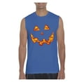 thumbnail image 1 of MmF - Men's Graphic T-Shirt Sleeveless, up to Men Size 3XL - Halloween Costume Pumpkin Face, 1 of 2