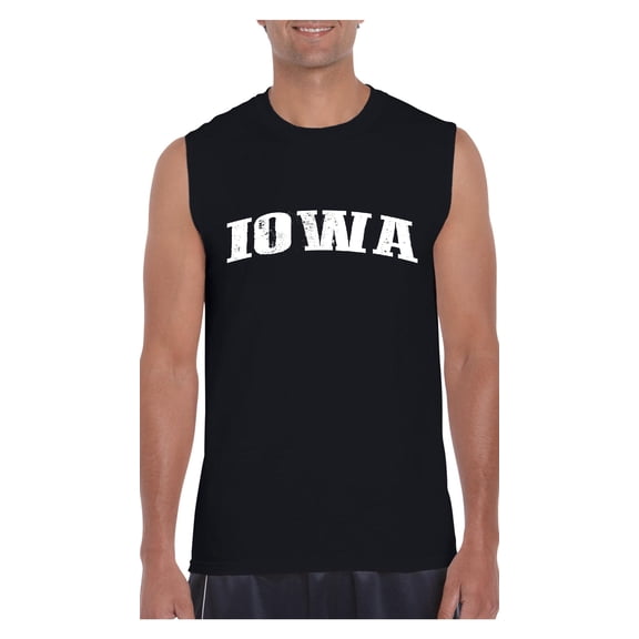 MmF - Men's Graphic T-Shirt Sleeveless, up to Men Size 3XL - Iowa