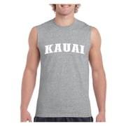 MmF - Mens Graphic T-Shirt Sleeveless, up to Men Size 3XL - Kauai Hawaii