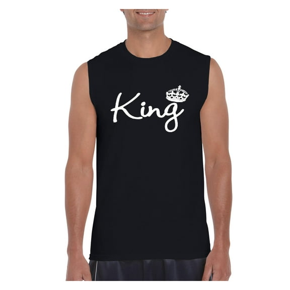 MmF - Men's Graphic T-Shirt Sleeveless, up to Men Size 3XL - King Crown