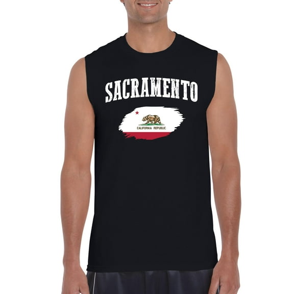 MmF - Men's Graphic T-Shirt Sleeveless, up to Men Size 3XL - Sacramento