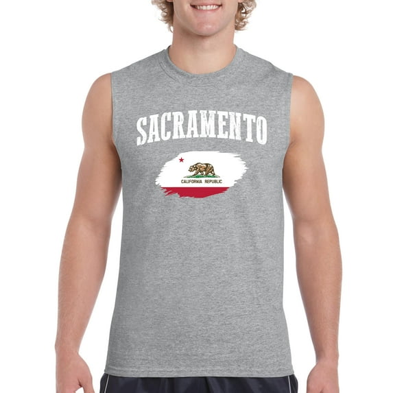 MmF - Men's Graphic T-Shirt Sleeveless, up to Men Size 3XL - Sacramento