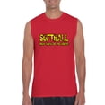 thumbnail image 1 of MmF - Men's Graphic T-Shirt Sleeveless, up to Men Size 3XL - Softball Play Hard or Go Home, 1 of 5