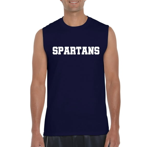 MmF - Men's Graphic T-Shirt Sleeveless, up to Men Size 3XL - Spartans