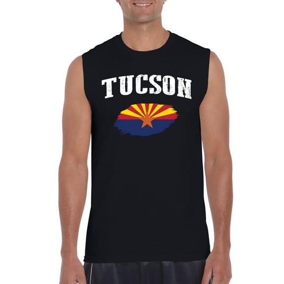 MmF - Men's Graphic T-Shirt Sleeveless, up to Men Size 3XL - Tucson Arizona Flag