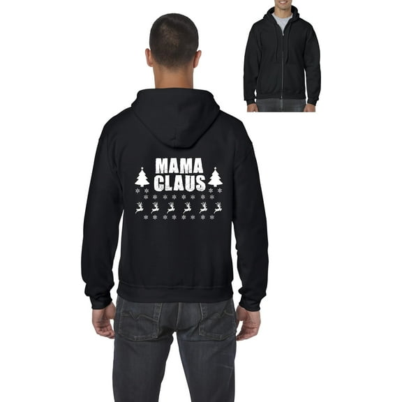 MmF - Men's Sweatshirt Full-Zip Pullover - Christmas Mama Claus