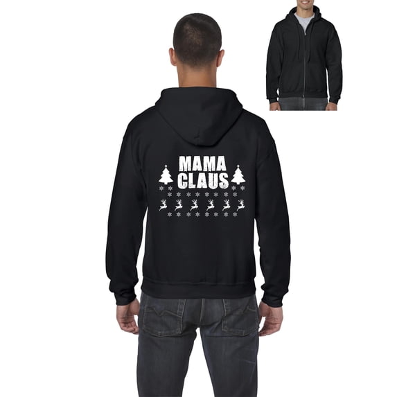 MmF - Men's Sweatshirt Full-Zip Pullover - Christmas Mama Claus