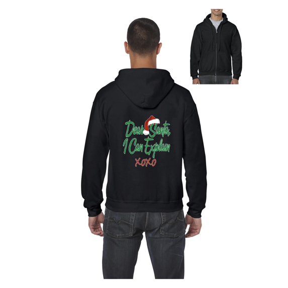 Men's Sweatshirt Full-Zip Pullover - Dear Santa
