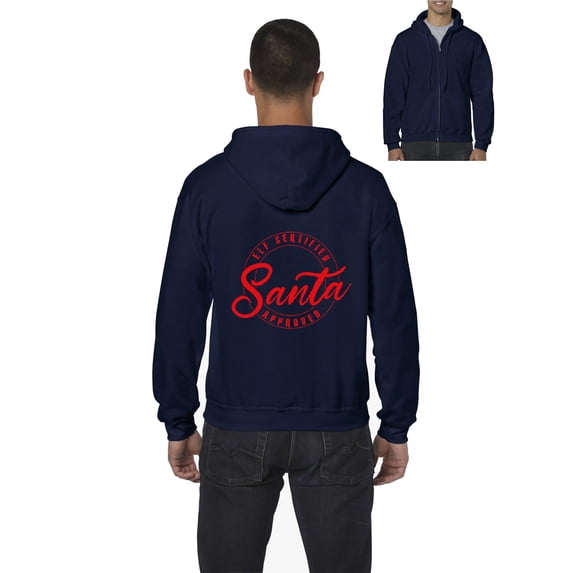 MmF - Men's Sweatshirt Full-Zip Pullover - ELF CERTIFIED SANTA APPROVED XMAS