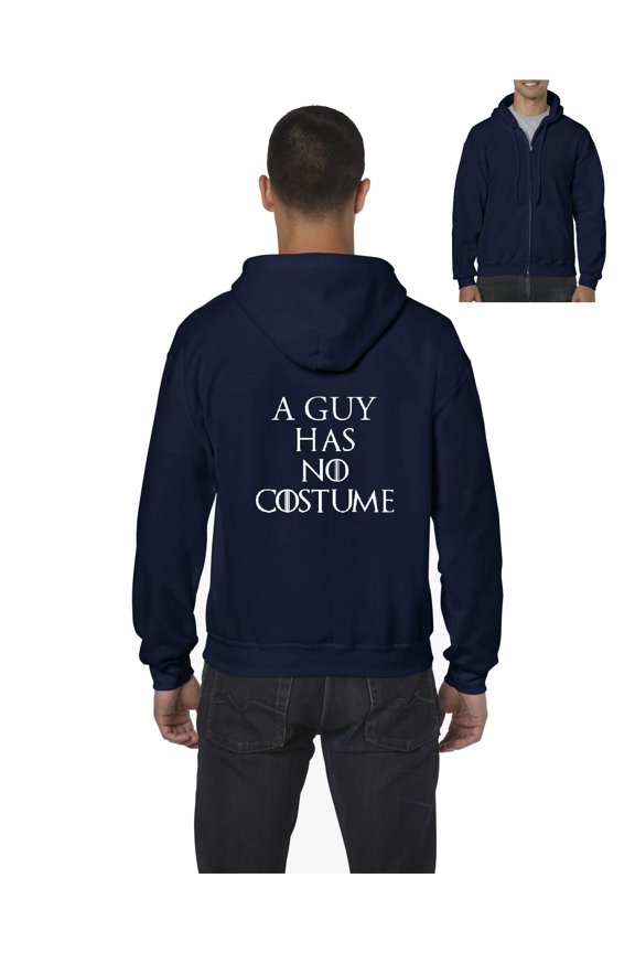 MmF - Men's Sweatshirt Full-Zip Pullover - Halloween A Guy Has No Costume