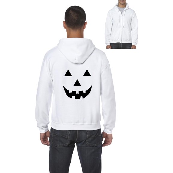 Artix - Men's Sweatshirt Full-Zip Pullover - Halloween Costume Pumpkin Face