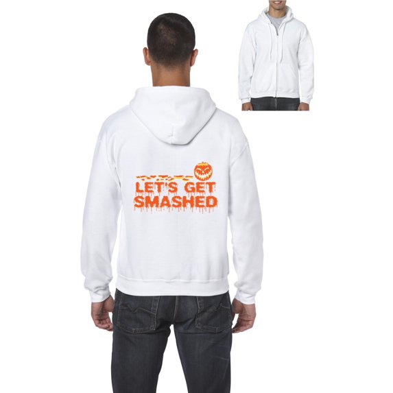 MmF - Men's Sweatshirt Full-Zip Pullover - Halloween Let`s Get Smashed
