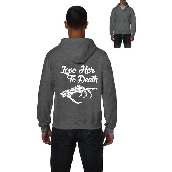 MmF - Men's Sweatshirt Full-Zip Pullover - Halloween Love Her to Death Matching Halloween Couple