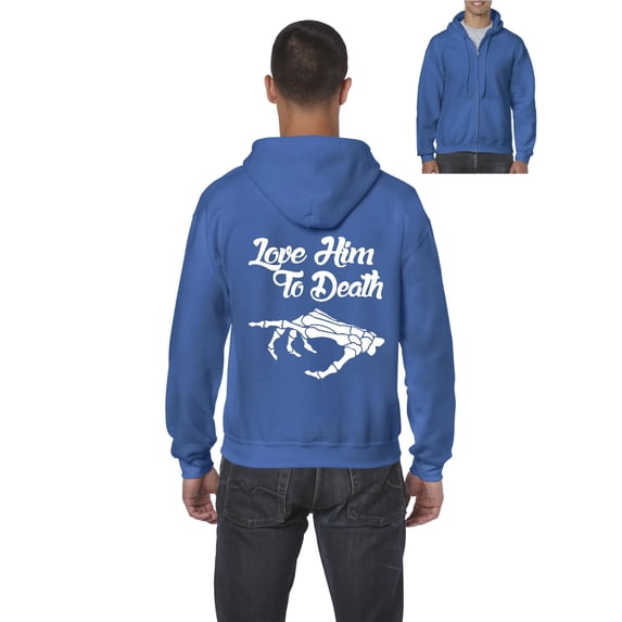MmF - Men's Sweatshirt Full-Zip Pullover - Halloween Love Him To Death Matching Halloween Couple