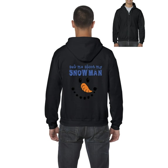 MmF - Men's Sweatshirt Full-Zip Pullover - MY XMAS SNOWMAN FLIP UP