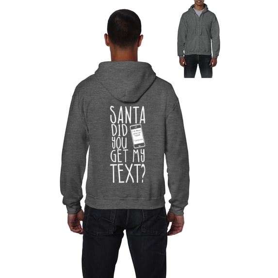 Artix - Men's Sweatshirt Full-Zip Pullover - Christmas Hoodie Santa Did You Get My Text?