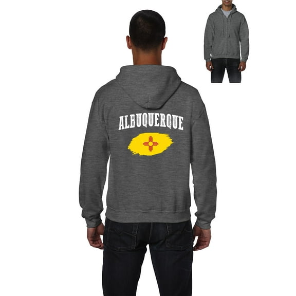 MmF - Men's Sweatshirt Full-Zip Pullover, up to Men Size 5XL - Albuquerque