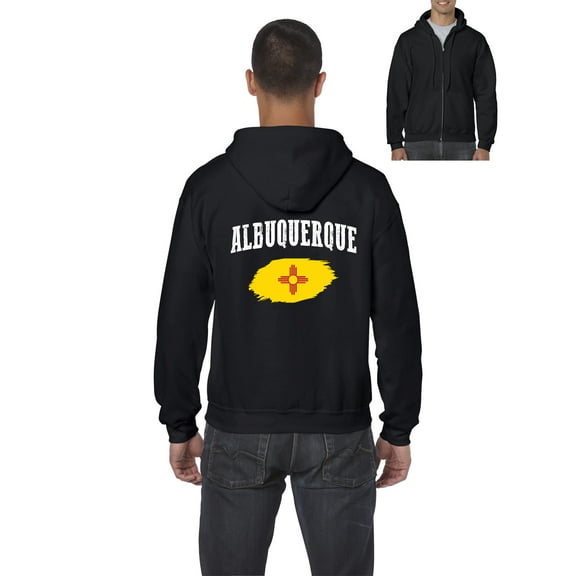 MmF - Men's Sweatshirt Full-Zip Pullover, up to Men Size 5XL - Albuquerque