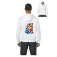 thumbnail image 1 of MmF - Men's Sweatshirt Full-Zip Pullover, up to Men Size 5XL - American Flag 4th of July Kitty, 1 of 5
