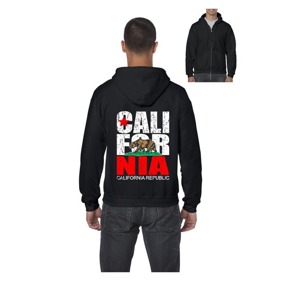 MmF - Men's Sweatshirt Full-Zip Pullover, up to Men Size 5XL - California Cali