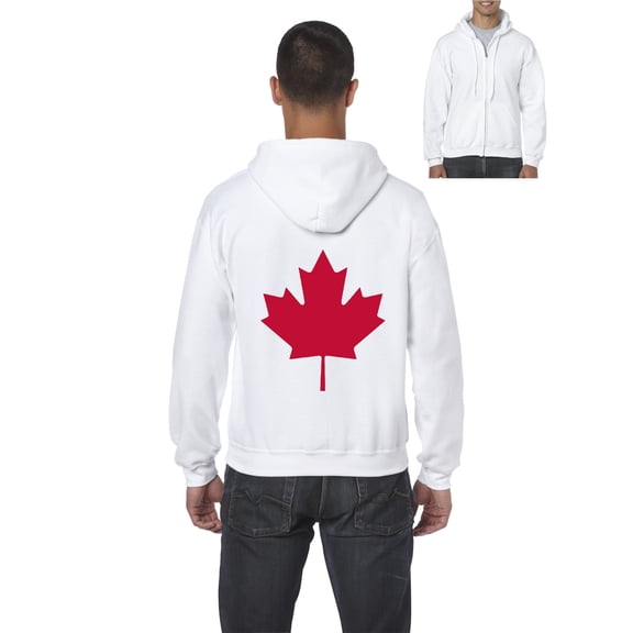 MmF - Men's Sweatshirt Full-Zip Pullover, up to Men Size 5XL - Canada Leaf