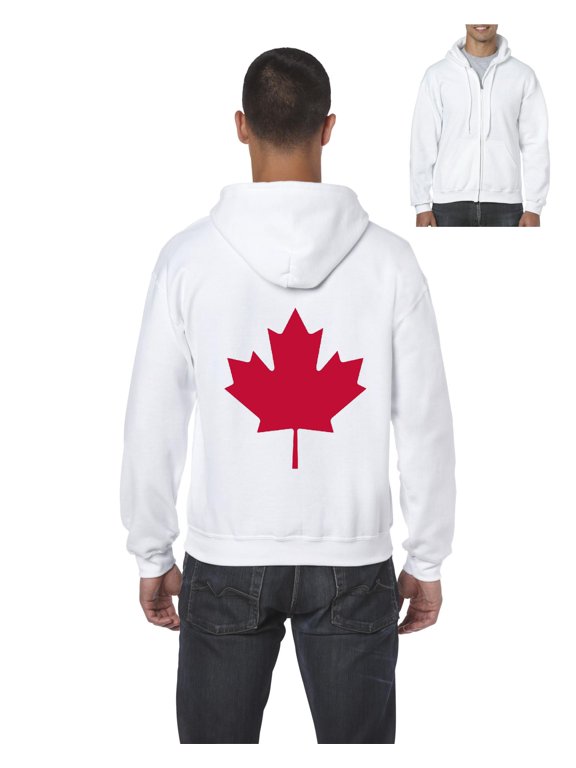 MmF - Men's Sweatshirt Full-Zip Pullover, up to Men Size 5XL - Canada Leaf