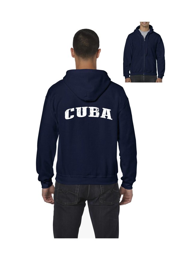 MmF - Men's Sweatshirt Full-Zip Pullover, up to Men Size 5XL - Cuba