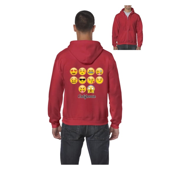 MmF - Men's Sweatshirt Full-Zip Pullover, up to Men Size 5XL - Emoji Entourage