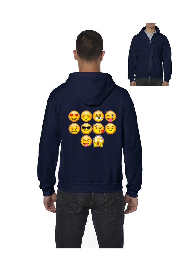 MmF - Men's Sweatshirt Full-Zip Pullover, up to Men Size 5XL - Emoji Entourage