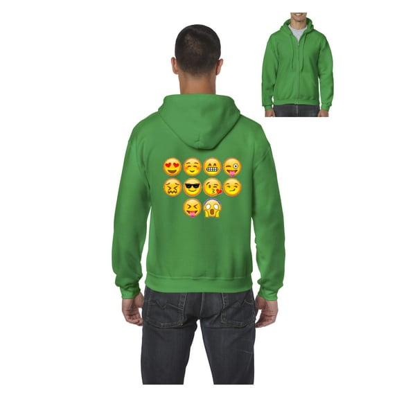 MmF - Men's Sweatshirt Full-Zip Pullover, up to Men Size 5XL - Emoji Entourage